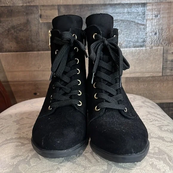 Rieker Ankle Suede Black Boots Size 36 EU (US 5.5-6) - Picture 2 of 8